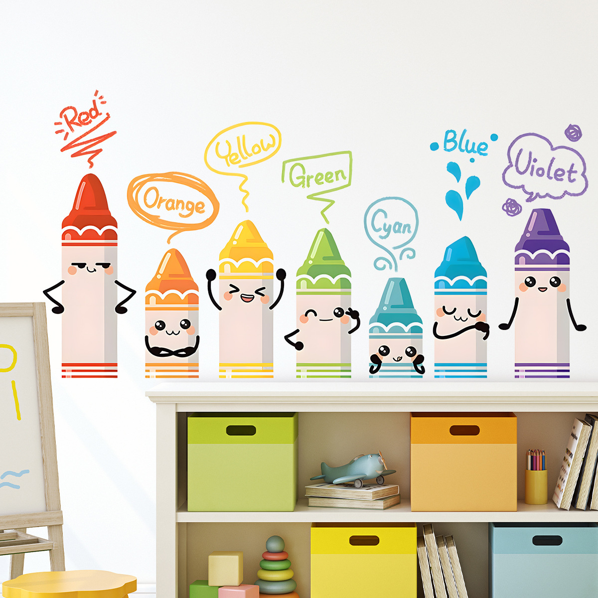Stiker dinding pola krayon war - Baby Nursery Package ulasan dan harga