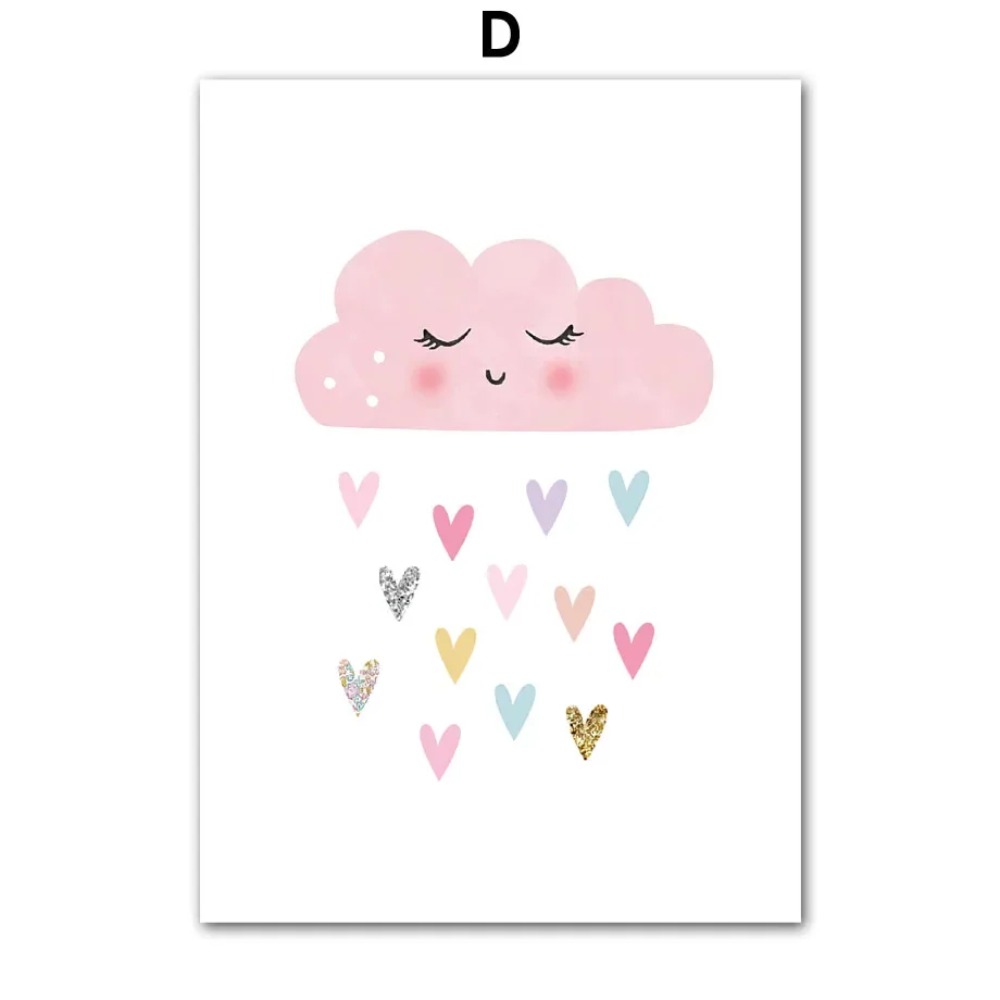Poster Lukisan Kanvas Seni Din - Baby Nursery Pink ulasan dan harga