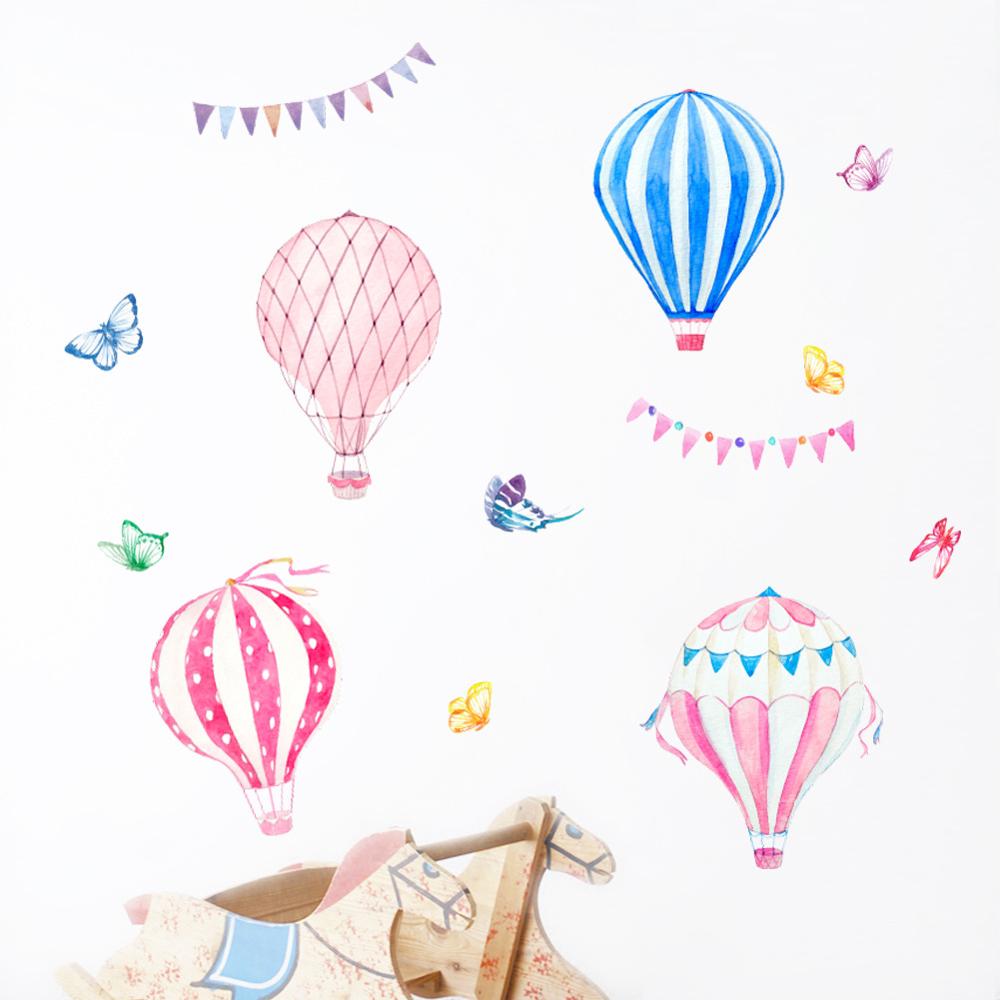 Stiker Dinding Balon Udara Pan - Baby Nursery Hot Air Balloon ulasan dan harga
