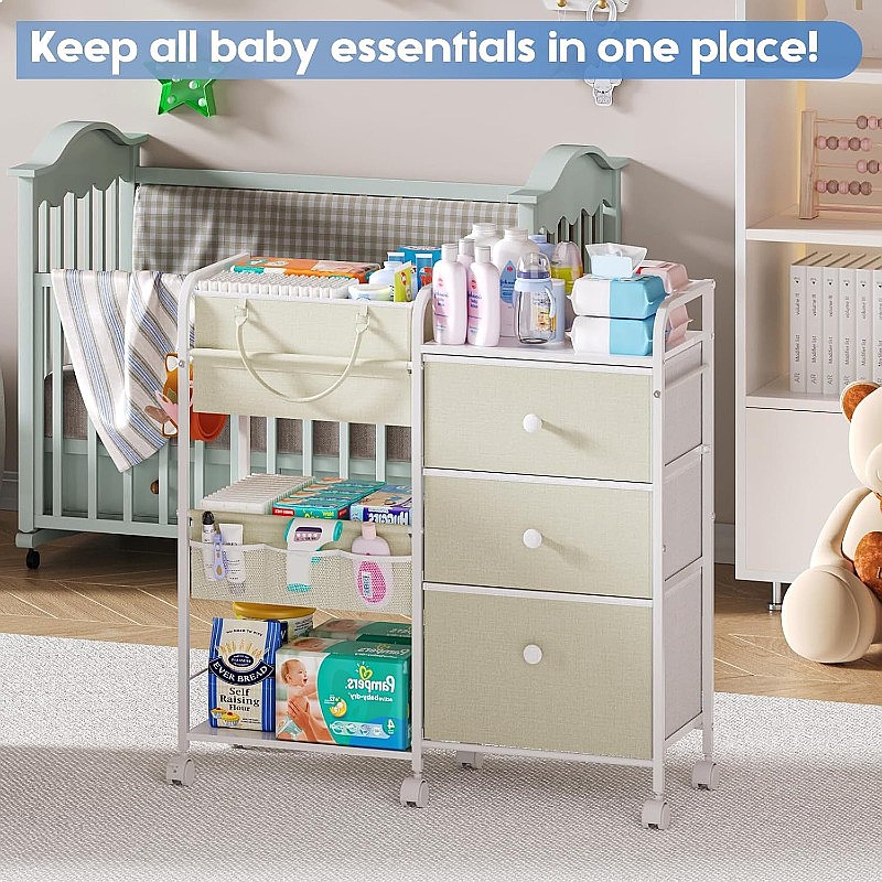 Troli Organizer Popok Bayi Kap - Baby Nursery Drawers ulasan dan harga