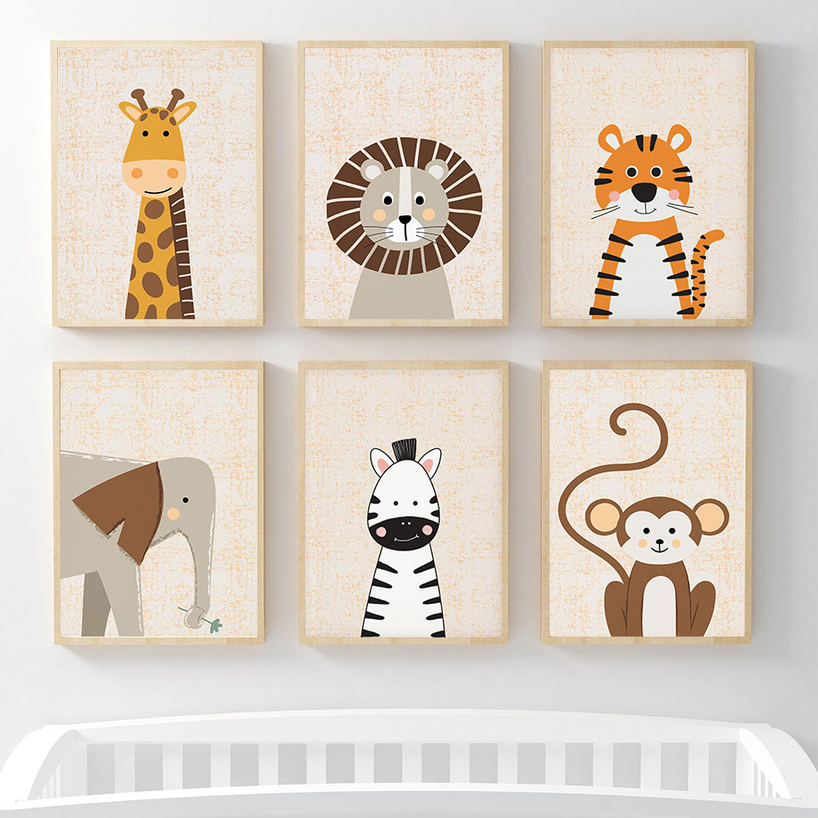 Lukisan Kanvas Seni Dinding Ka - Baby Nursery Elephant ulasan dan harga