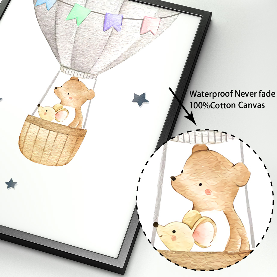 Lukisan Kanvas Seni Dinding Ka - Baby Nursery Elephant ulasan dan harga