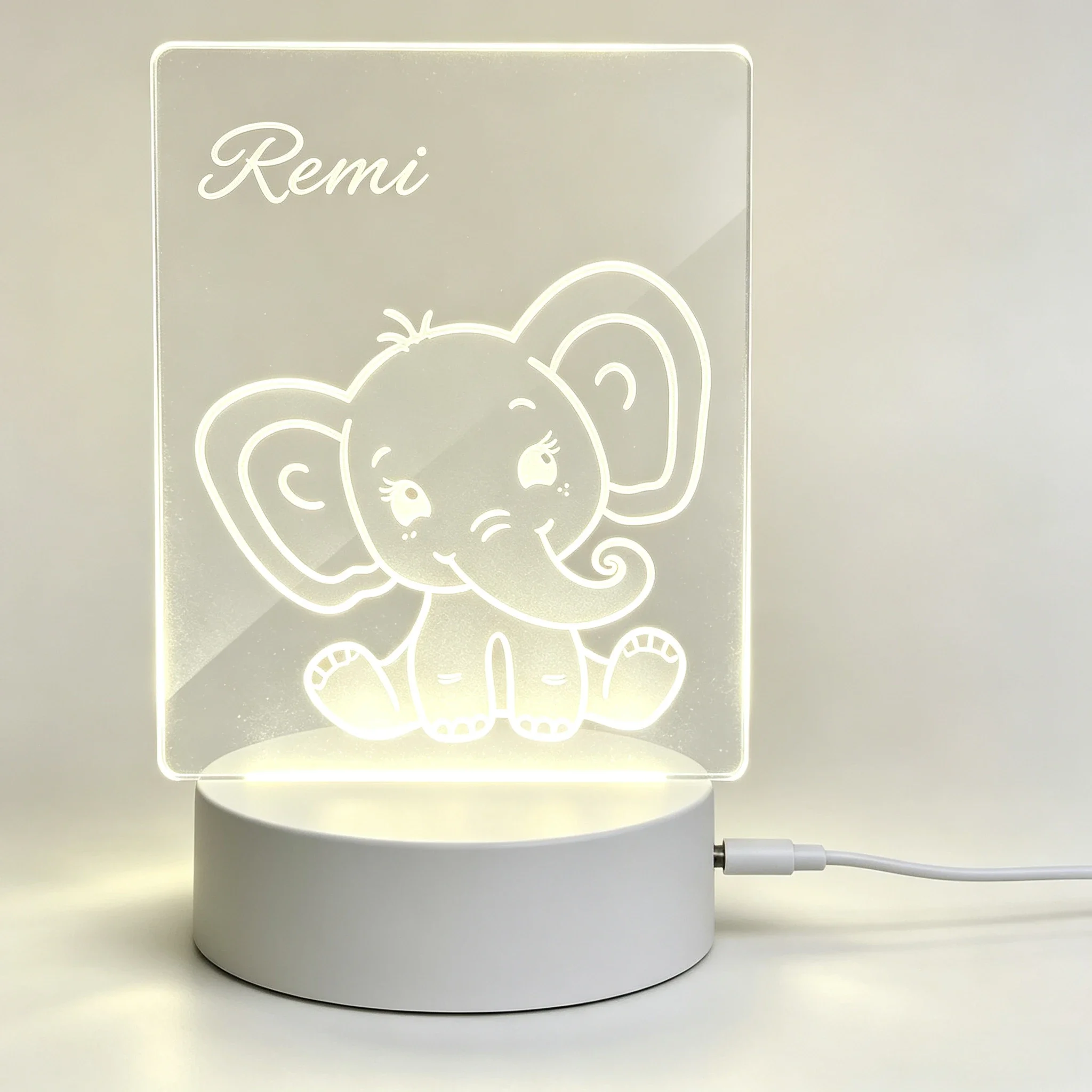 Lampu Tidur LED USB Akrilik Si - Baby Nursery Elephant ulasan dan harga
