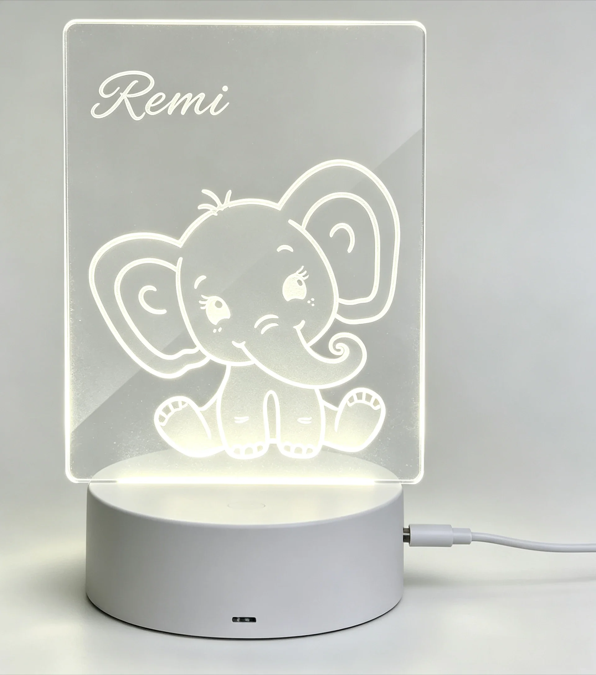 Lampu Tidur LED USB Akrilik Si - Baby Nursery Elephant ulasan dan harga