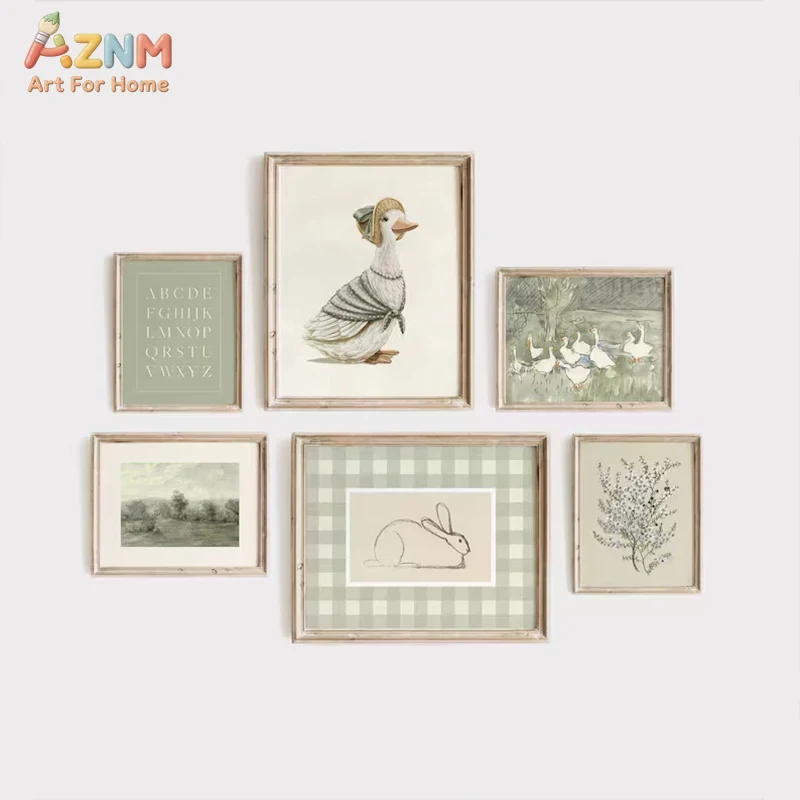 AZNM Cetakan Kanvas Seni Dindi - Baby Nursery Vintage ulasan dan harga