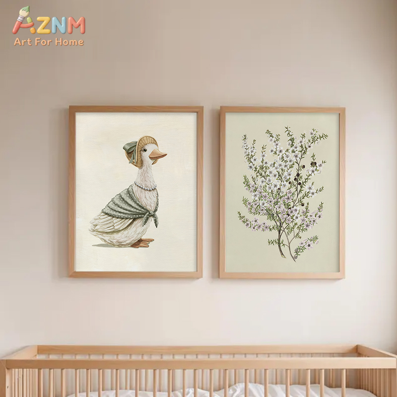 AZNM Cetakan Kanvas Seni Dindi - Baby Nursery Vintage ulasan dan harga