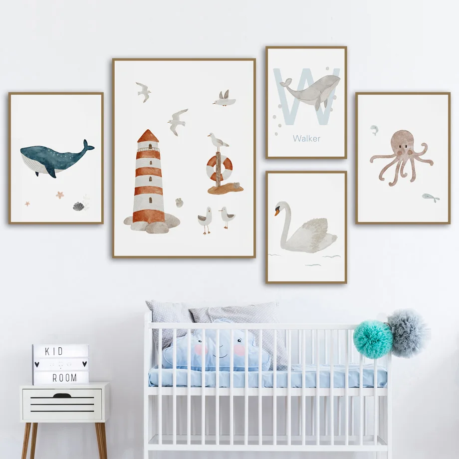 Kustom nama paus gurita penyu  - Baby Nursery Ocean ulasan dan harga